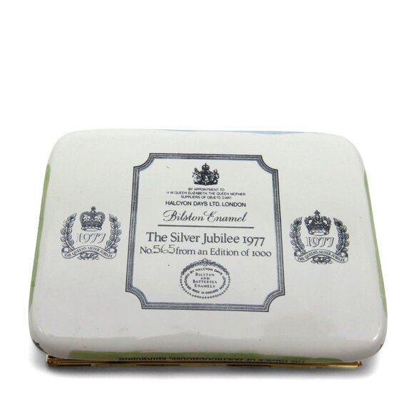 BILSTON And BATTERSEA Enamel Silver Jubilee Box England Vintage Limited Edition - Picture 6 of 10